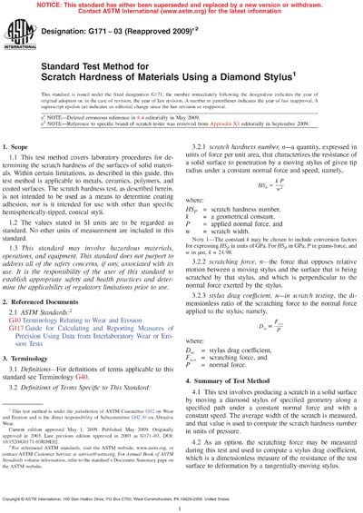 scratch test standard|astm g171 03.